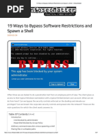 19 Ways To Bypass Software Restrictions and Spawn A Shell