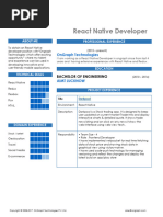 Resume of React Native Developer