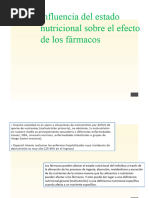 Influencia Del Estado Nutricional en Los Efectos de Los Farmacos