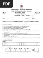 Transcounty Form 4 Paper 1 2022 Term 2