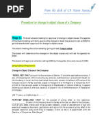 Procedure For Change in Object Clause