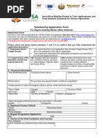 TASFA Degree Seeking Scholarship Application Form