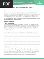 Difficult Conversations Worksheet