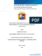 Tratamiento Periodístico en Programas de Medio Ambiente