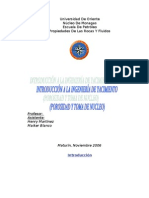 Intrproducción A La Ing. de Yacimientos y Porosidad