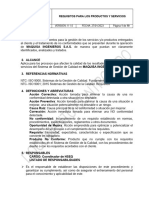 SGCA-P-003 Procedimiento de Requisitos para Los Productos y Servicios