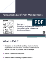 Lecture 1 Fundamentals of Pain Management 