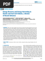 Energy Recovery and Energy Harvesting in Electric and Fuel Cell Vehicles A Review of Recent Advances