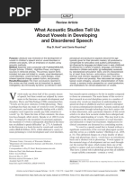 What Acoustic Studies Tell Us About Vowels in Developing and Disordered Speech