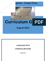 Language Arts K-3 Curriculum Guide - 2023 Edition