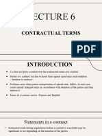 Lecture 6 Contractual Terms