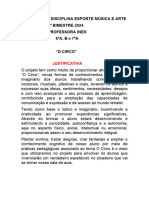 Projeto Da Disciplina Esporte Música e Arte (Circo)