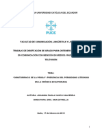 Ornitorrinco de La Prosa - Presencia Del Periodismo Literario en La Crónica Ecuatoriana