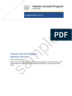 Sample Application Form: Industry Growth Program Advisory Service