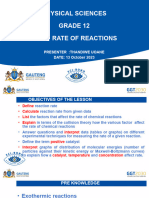 Rate of Reactions 13 October 2023