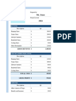 Ecommerce Profit and Loss Template