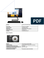 Especificaciones de Equipos Disponibles