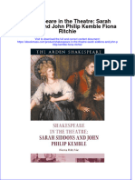 Shakespeare in The Theatre Sarah Siddons and John Philip Kemble Fiona Ritchie Full Chapter PDF