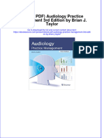 Full Download PDF of (Ebook PDF) Audiology Practice Management 3rd Edition by Brian J. Taylor All Chapter