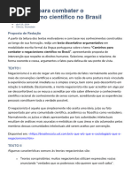 Proposta de Redação - Caminhos para Combater o Negacionismo Científico No Brasil