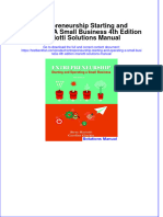 Instant Download PDF Entrepreneurship Starting and Operating A Small Business 4th Edition Mariotti Solutions Manual Full Chapter