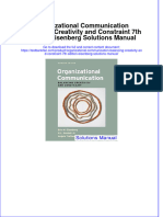 (Download PDF) Organizational Communication Balancing Creativity and Constraint 7th Edition Eisenberg Solutions Manual Full Chapter