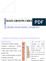 Main Groups Chemistry: Alkaline Earth Metals (Group IIA)