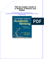 (Ebook PDF) (Ebook PDF) An Insider's Guide To Academic Writing: A Rhetoric and Reader All Chapter