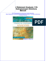 Instant Download PDF Financial Statement Analysis 11th Edition Subramanyam Solutions Manual Full Chapter