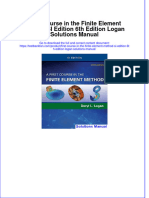 Instant Download PDF First Course in The Finite Element Method SI Edition 6th Edition Logan Solutions Manual Full Chapter