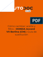 Cómo Cambiar - Aceite y Filtro - HONDA Accord VII Berlina (CM) - Guía de Sustitución