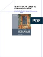 Full Download PDF of Real World Research 4th Edition by Colin Robson (Ebook PDF) All Chapter