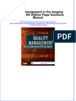 (Download PDF) Quality Management in The Imaging Sciences 5th Edition Papp Solutions Manual Full Chapter