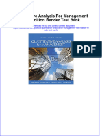 (Download PDF) Quantitative Analysis For Management 13th Edition Render Test Bank Full Chapter