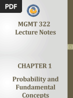 MGMT 322 Chp1. Probability and Fundamental Concepts