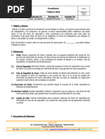 PTS Procedimientos de Trabajo en Altura