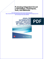 Full Download PDF of (Ebook PDF) Analog Integrated Circuit Design by Simulation: Techniques, Tools, and Methods All Chapter