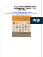 Full Download PDF of (Ebook PDF) Handbook of Individual Differences in Reading: Reader, Text, and Context All Chapter