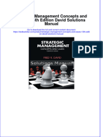 (Download PDF) Strategic Management Concepts and Cases 13th Edition David Solutions Manual Full Chapter