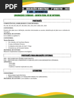 Roteiro de Estudos - Avaliações Bimestrais - 3º Bimestre - 2023