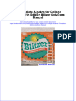 Instant Download PDF Intermediate Algebra For College Students 7th Edition Blitzer Solutions Manual Full Chapter