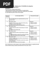 IBMYP1 Probability Investigation CRITERIA B, C, D