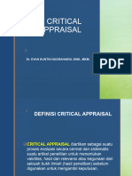 Critical Appraisal: Dr. Dyan Kunthi Nugrahaeni, SKM., MKM