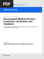 Personalized Medical Devices - Production Verification and Validation