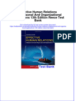 Instant Download PDF Effective Human Relations Interpersonal and Organizational Applications 13th Edition Reece Test Bank Full Chapter