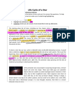Life Cycle of A Star Notes