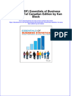 Full Download PDF of (Ebook PDF) Essentials of Business Statistics, 1st Canadian Edition by Ken Black All Chapter