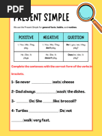 Present Perfect Worksheet in Yellow Purple Retro Style