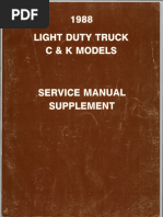 1988 GM CK Light Duty Trucks Service Manual Supplement