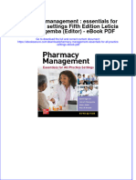 (Ebook PDF) Pharmacy Management: Essentials For All Practice Settings Fifth Edition Leticia R. Moczygemba (Editor) - Ebook PDF All Chapter